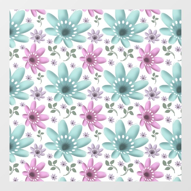 Pastel Floral Seamless Pattern  Window Cling (Sheet)