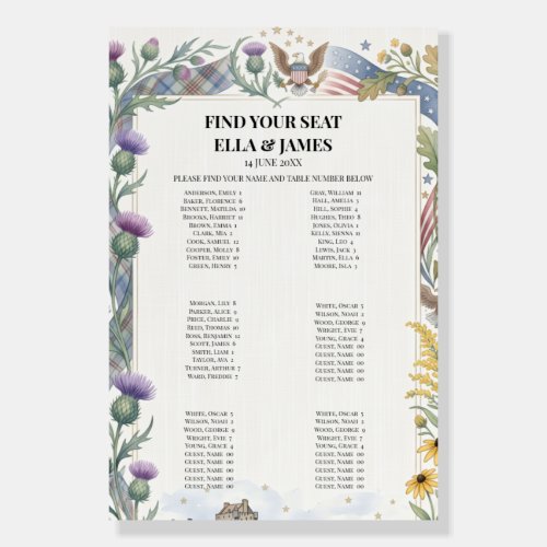 Pastel Floral Seating Chart Sign