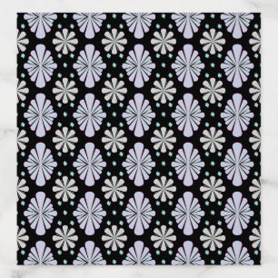 Pastel floral shapes on a black background envelope liner