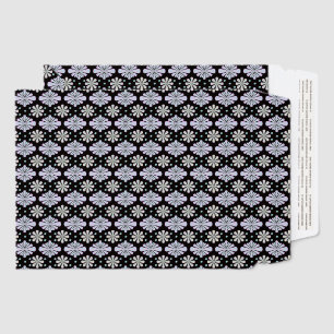 Pastel floral shapes on a black background envelope mailers