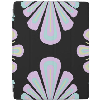 Pastel floral shapes on a black background iPad smart cover