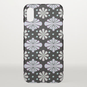 Pastel floral shapes on a black background iPhone x case