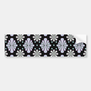 Pastel Floral Shapes on Black Background Bumper Sticker