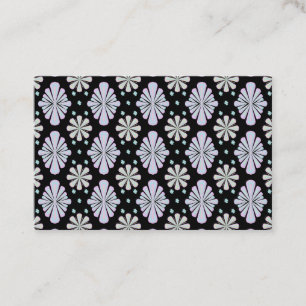 Pastel Floral Shapes on Black Background Business Card