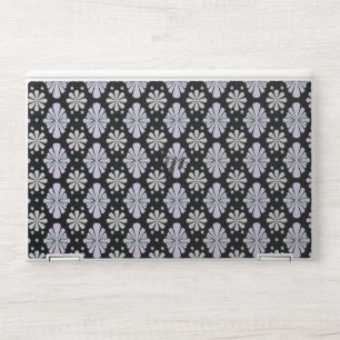 Pastel Floral Shapes on Black Background HP Laptop Skin