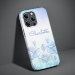 Pastel Floral Silhouette Overlay Personalized Name Case-Mate iPhone 14 Plus Case<br><div class="desc">Pastel Floral Silhouette Overlay Personalized Name iPhone 14 Plus Smart Phone Case features features a pastel background with a floral overlay with your personalized name in elegant hand written calligraphy script. Perfect gift for Christmas,  birthday,  Mother's Day and more. Designed by ©Evco Studio www.zazzle.com/store/evcostudio</div>
