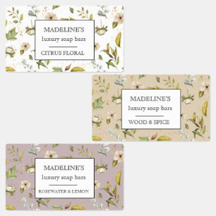 pastel floral soap bars elegant adhesive labels