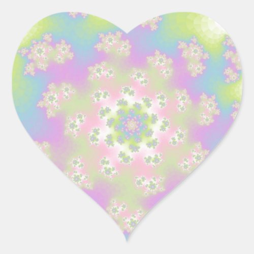 Pastel Floral Sprinkles Heart Sticker