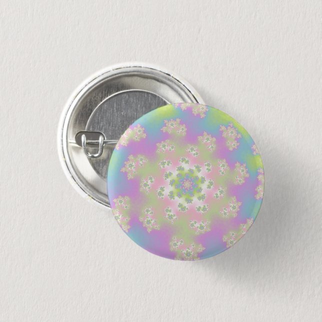Pastel Floral Sprinkles Pinback Button (Front & Back)