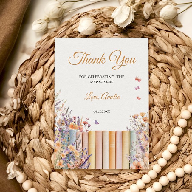 Pastel Floral Storybook Baby Shower Thank You Card (Creator Uploaded)