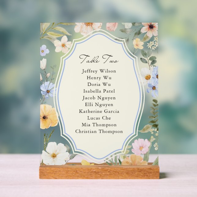 Pastel Floral Table Two Seating Chart (Neutral)