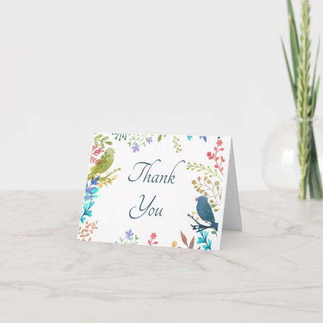 Pastel floral  thank you card (Front)