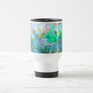 Pastel Floral Travel Mug – Vintage Nature Fantasy