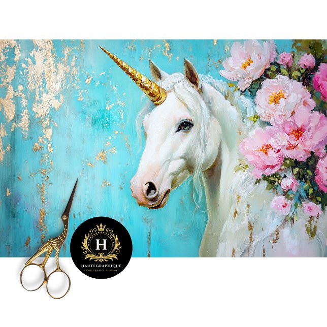 Pastel Floral Unicorn Decoupage Tissue Paper (Creator Uploaded)