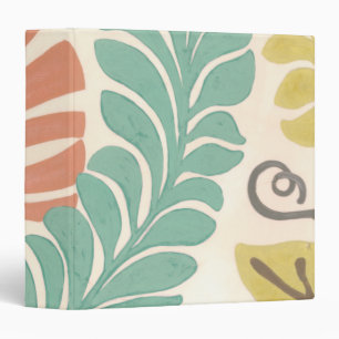 Pastel Floral Vines and Leaves on Cream Background Binder