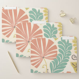 Pastel Floral Vines and Leaves on Cream Background File Folder