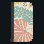 Pastel Floral Vines and Leaves on Cream Background Samsung S4 Wallet Case<br><div class="desc">Floral vines and leaves in pastel colors are the subjects of this piece by Erica J. Vess. The mixture of pastels on the cream background helps the painting stand out without overwhelming the senses. Put this tropical print in your home today!</div>
