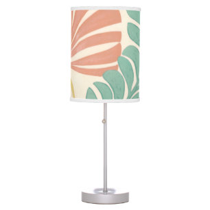 Pastel Floral Vines and Leaves on Cream Background Table Lamp