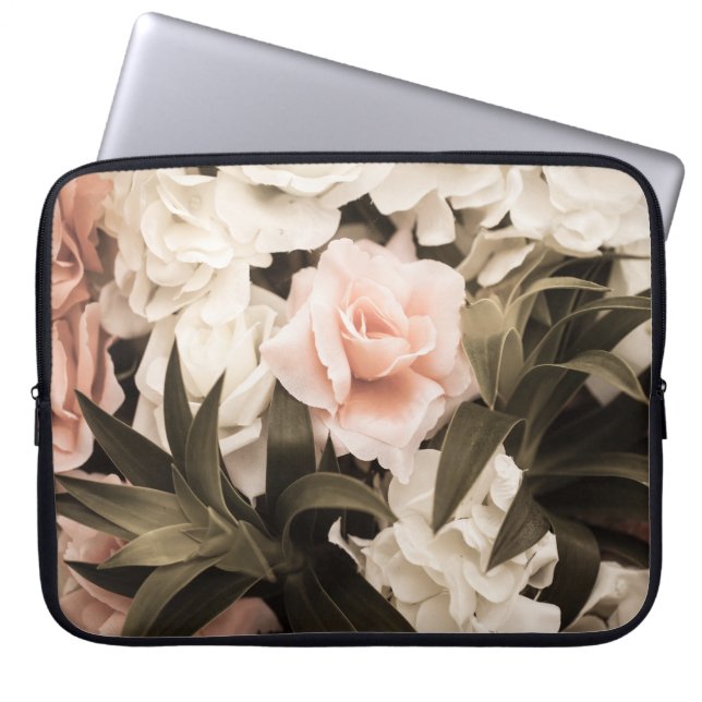Pastel Floral Vintage: Timeless Elegance Laptop Sleeve (Front)