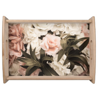 Pastel Floral Vintage: Timeless Elegance Serving Tray