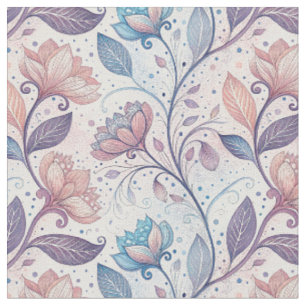 Pastel Floral Watercolor Abstract Painting Pattern Fabric
