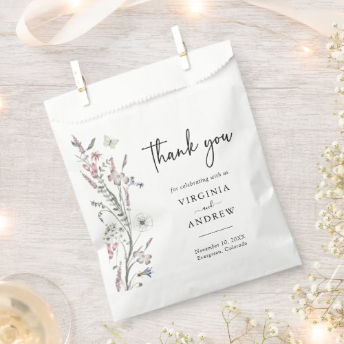 Pastel Floral Wedding Favor Bag