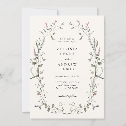 Pastel Floral Wedding Invitation