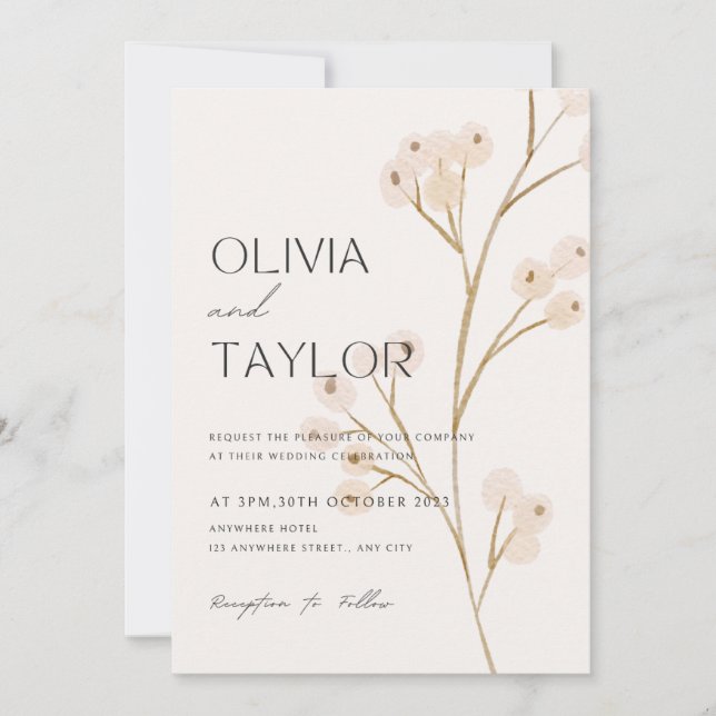 Pastel Floral Wedding Invitation (Front)