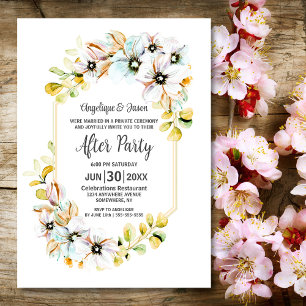 Pastel Floral Wedding Reception Invitation