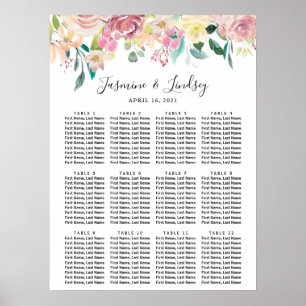 Pastel Floral Wedding Seating Chart