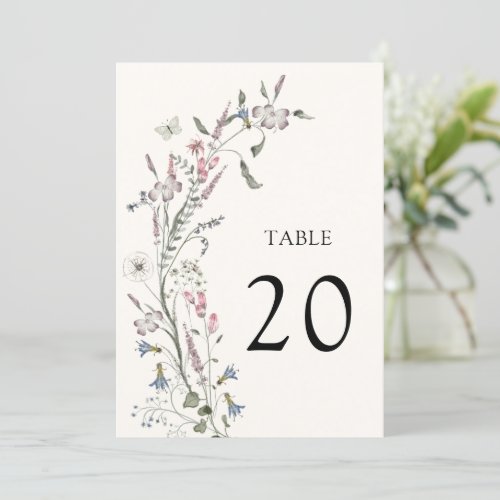 Pastel Floral Wedding Table Number