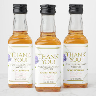 Pastel Floral Wedding Thank You Mini Liquor Bottle Label