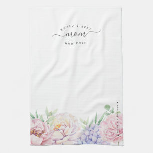 Pastel Floral   World's Best Mom & Chef Kitchen Towel