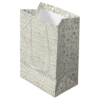 pastel floral wrapping paper. medium gift bag