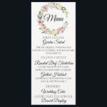 Pastel Floral Wreath Wedding Menu Card<br><div class="desc">Watercolor pastel floral wreath wedding menu card. Personalize text font style,  color,  and size.</div>