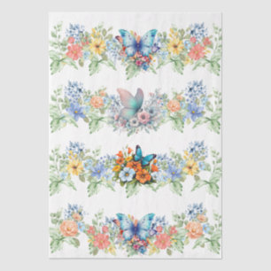 Pastel Florals & Butterflies Decoupage Paper