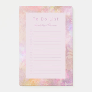 Pastel Florals Chic Script Personalized Post-it Notes