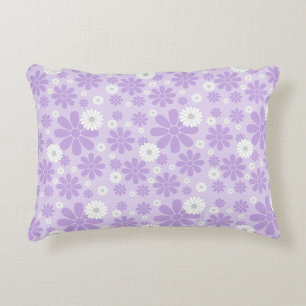 Pastel Florals Pattern LAVENDER Accent Pillow