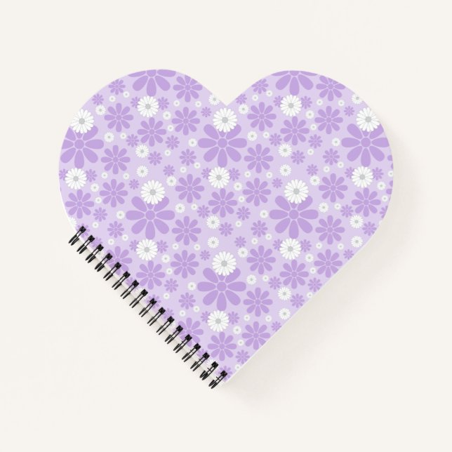 Pastel Florals Pattern LAVENDER Notebook (Front)