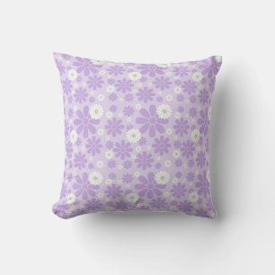 Pastel Florals Pattern LAVENDER Throw Pillow