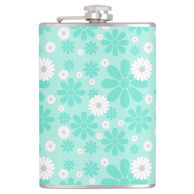 Pastel Florals Pattern MINT Flask (Front)