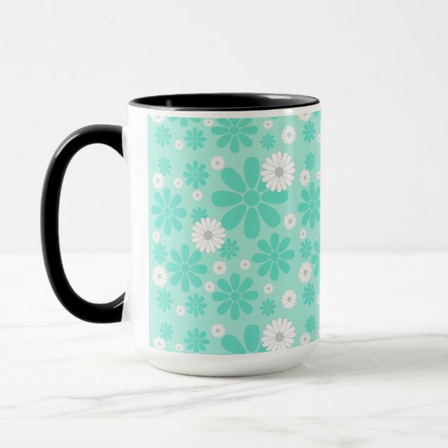 Pastel Florals Pattern MINT Mug (Left)