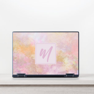 Pastel Florals With Chic Script Monogram HP Laptop Skin