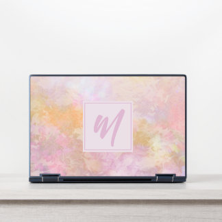 Pastel Florals With Chic Script Monogram HP Laptop Skin