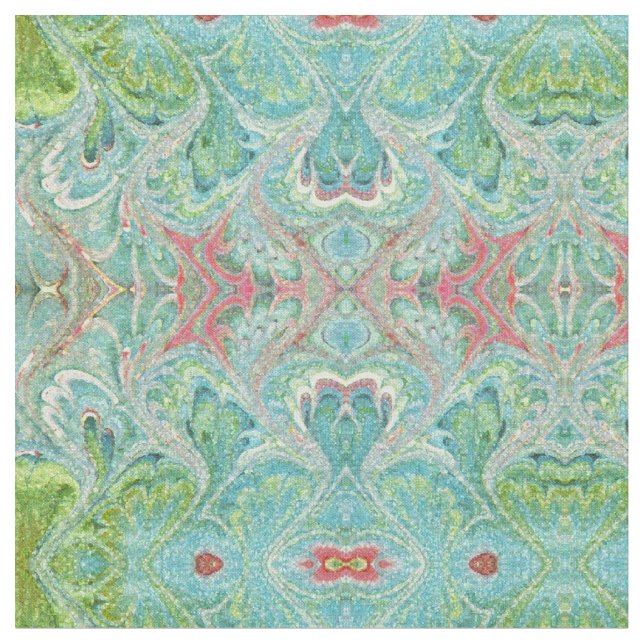 Pastel Florentine Marbling Abstract Fabric (Close Up)