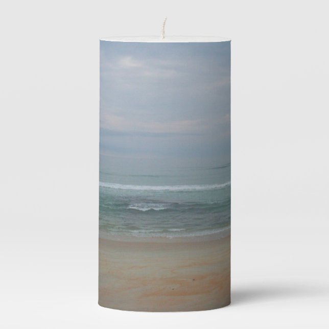 Pastel Florida Beach Pillar Candle (Front)