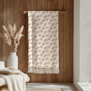 Pastel Flower Blanket 70s Brown Boho Accent