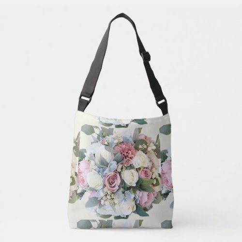 Pastel Flower Bouquet  Crossbody Bag