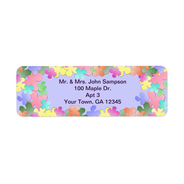 Pastel Flower Collage Custom Label (Front)