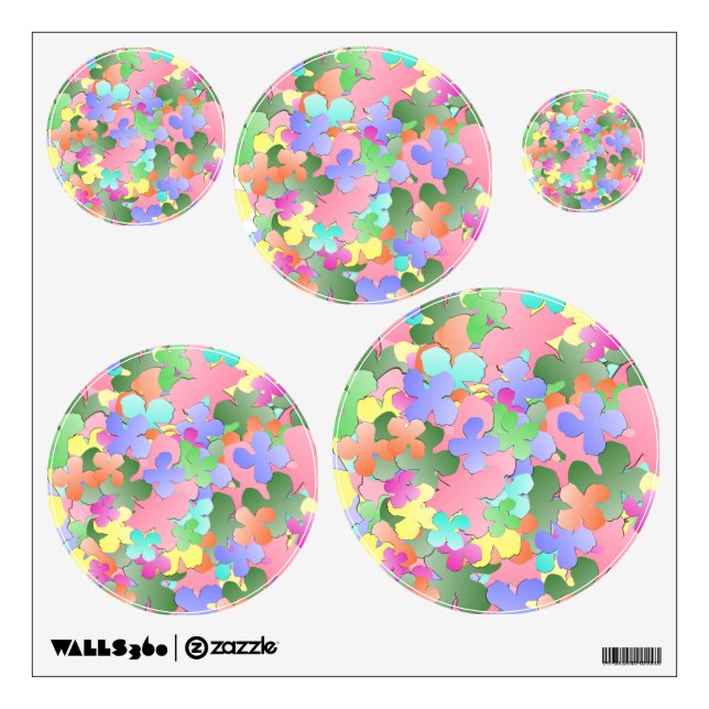 Pastel Flower Collage Wall Sticker (Front)